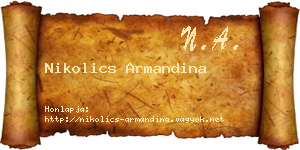 Nikolics Armandina névjegykártya